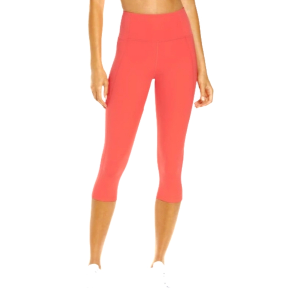 Girlfriend Collective Crop Compression High Rise Athletic Leggings Coral Sz XS